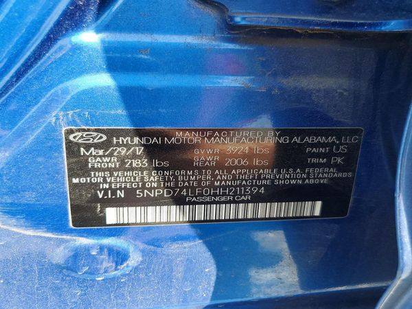 2017 HYUNDAI ELANTRA SE Base