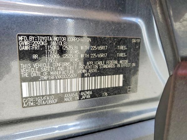 2019 TOYOTA RAV4 XLE / XLE Premium 4WD