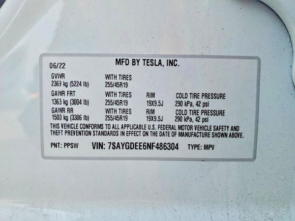 2022 TESLA MODEL Y