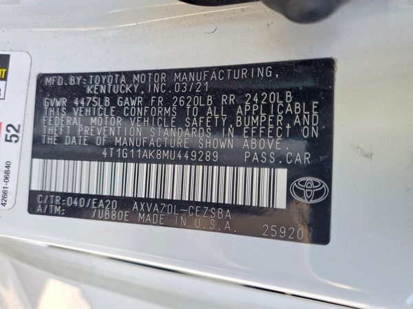 2021 TOYOTA CAMRY SE