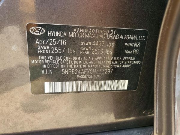 2016 HYUNDAI SONATA