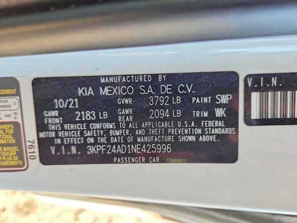 2022 KIA FORTE