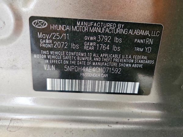 2012 HYUNDAI ELANTRA GLS(Middle grade)