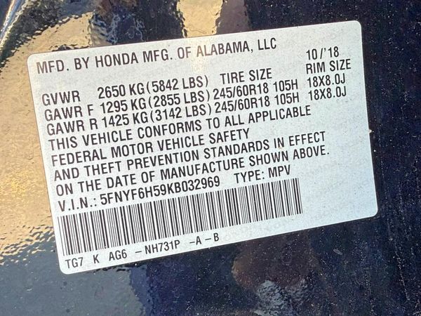 2019 HONDA PILOT EXL