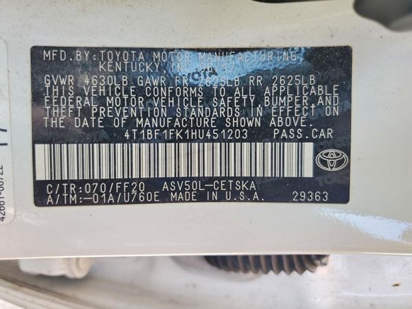2017 TOYOTA CAMRY LE/SE/XLE/XSE