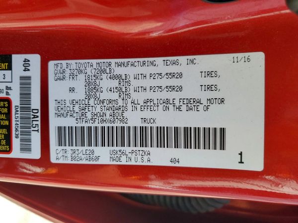 2017 TOYOTA TUNDRA Platinum/1794