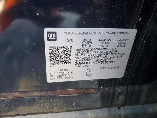 2021 CHEVROLET EQUINOX LT (2FL)