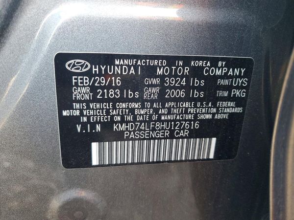 2017 HYUNDAI ELANTRA SE Base — VINS