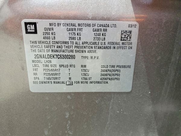 2012 CHEVROLET EQUINOX