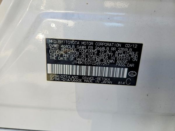 2012 LEXUS ES 350