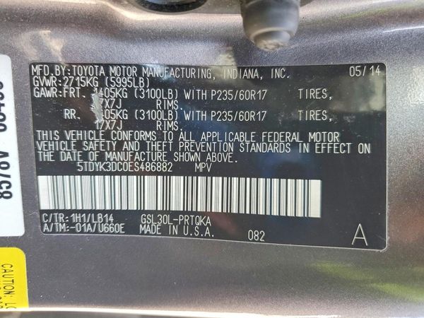 2014 TOYOTA SIENNA — VINS