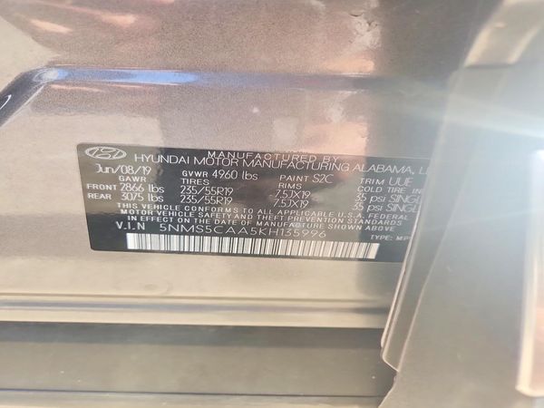 2019 HYUNDAI SANTA FE Limited, Ultimate — VINS
