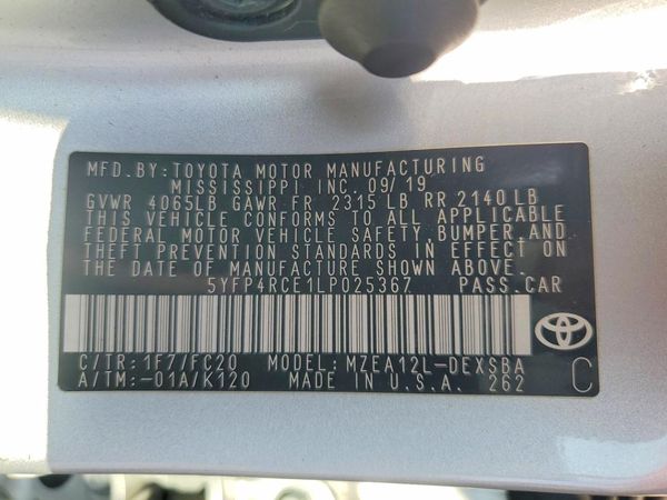 2020 TOYOTA COROLLA