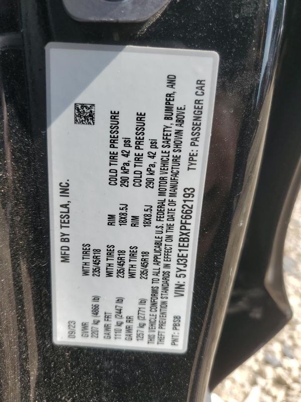 2023 TESLA MODEL 3