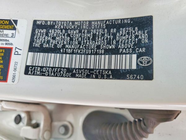 2015 TOYOTA CAMRY