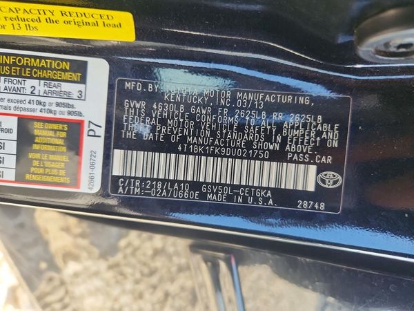 2013 TOYOTA CAMRY