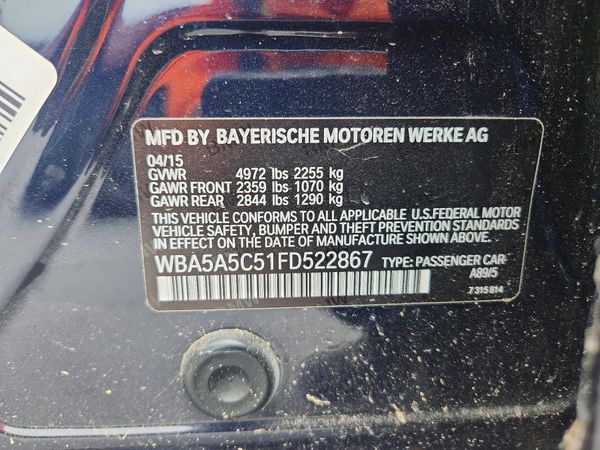 2015 BMW 5 SERIES — VINS