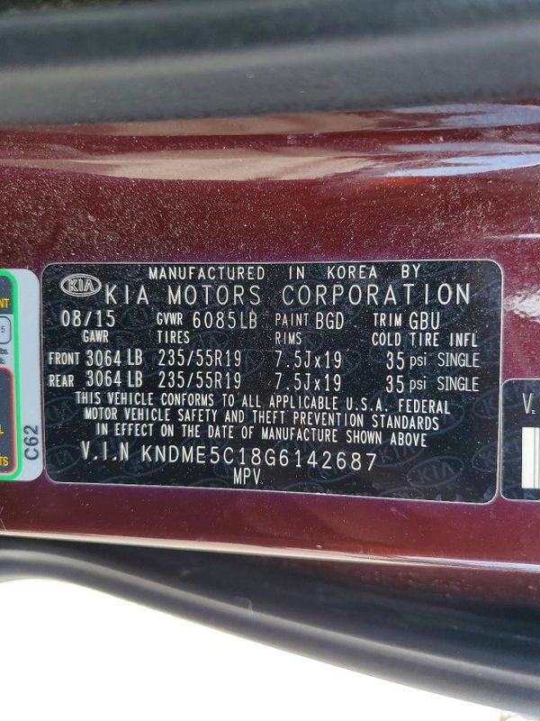 2016 KIA SEDONA SXL - High level