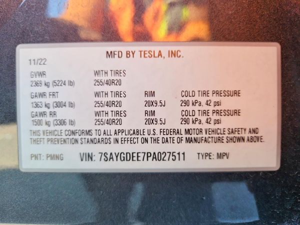 2022 TESLA MODEL Y