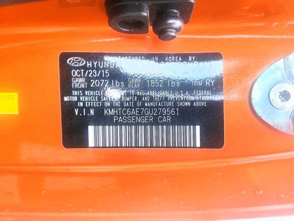 2016 HYUNDAI VELOSTER