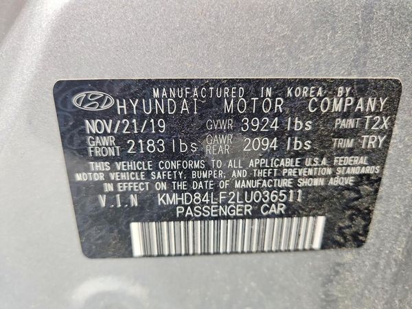 2020 HYUNDAI ELANTRA