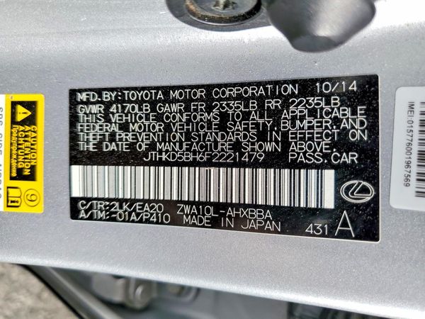 2015 LEXUS CT