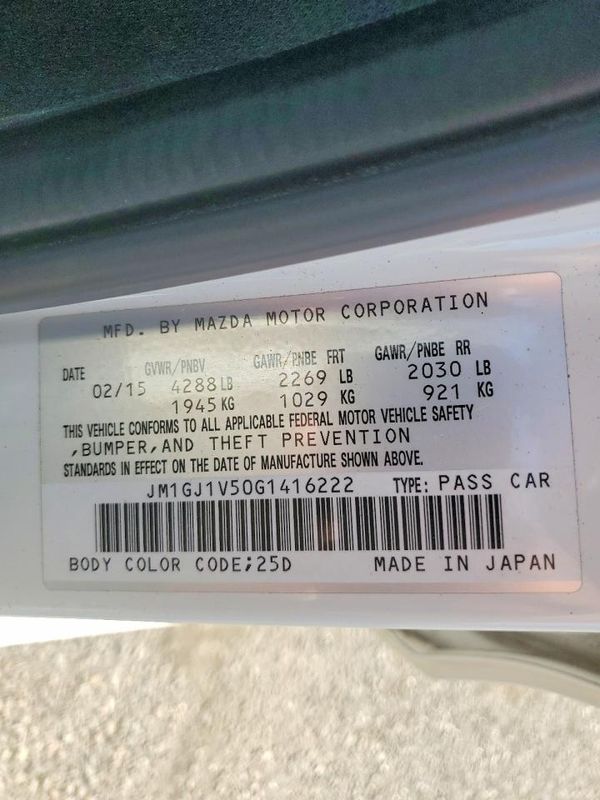2016 MAZDA 6 Touring/GS