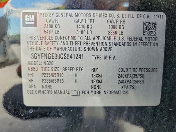 2012 CADILLAC SRX Base