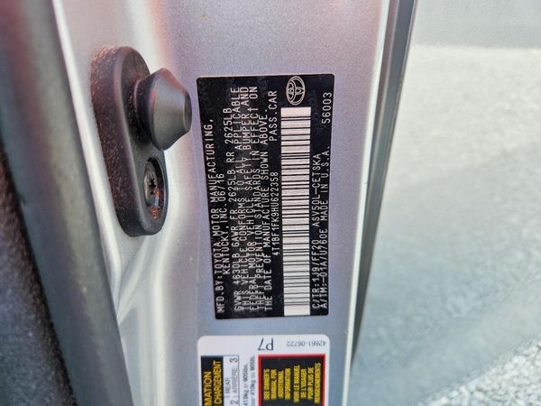 2017 TOYOTA CAMRY LE/SE/XLE/XSE — VINS
