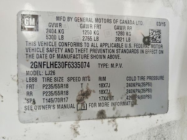 2015 CHEVROLET EQUINOX LTZ