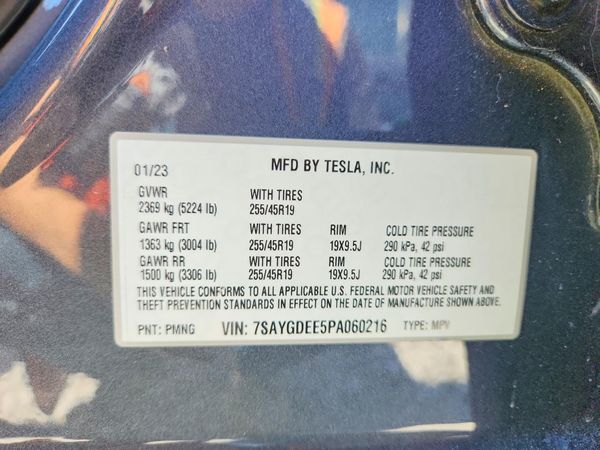 2023 TESLA MODEL Y — VINS