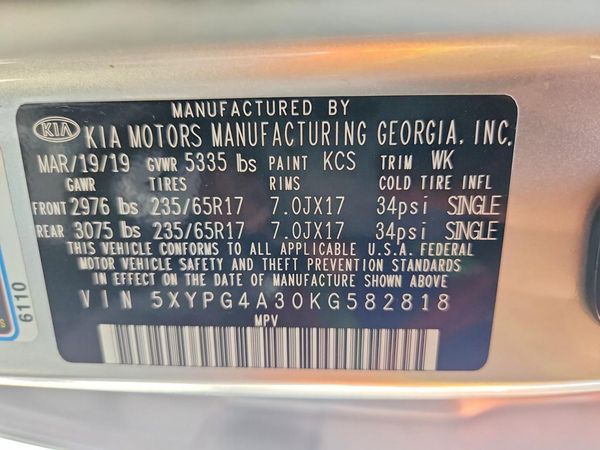 2019 KIA SORENTO L, LX, S