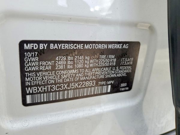 2018 BMW X1 xDrive28i — VINS