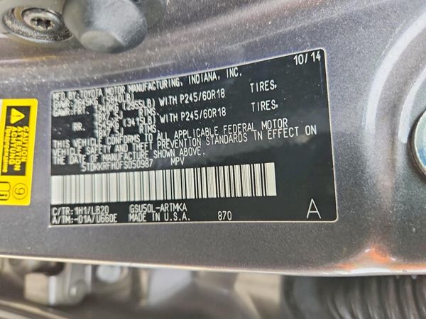 2015 TOYOTA HIGHLANDER Base/Hybrid