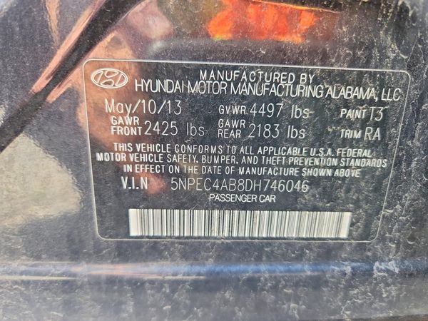 2013 HYUNDAI SONATA