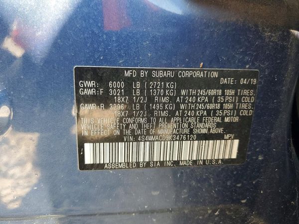 2019 SUBARU ASCENT Premium 8+ES+KA