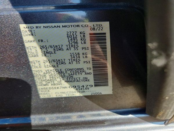 2022 NISSAN FRONTIER