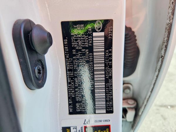 2012 TOYOTA CAMRY