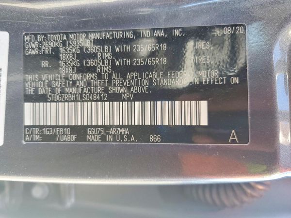 2020 TOYOTA HIGHLANDER XLE