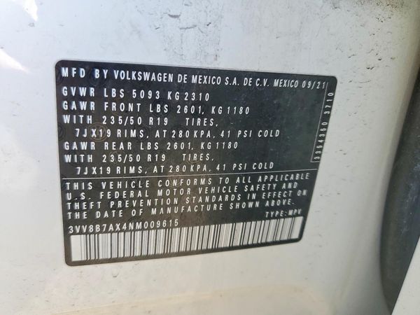 2022 VOLKSWAGEN TIGUAN