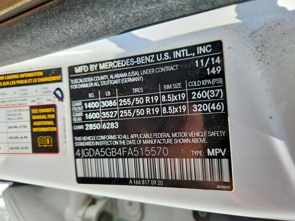 2015 MERCEDES-BENZ ML