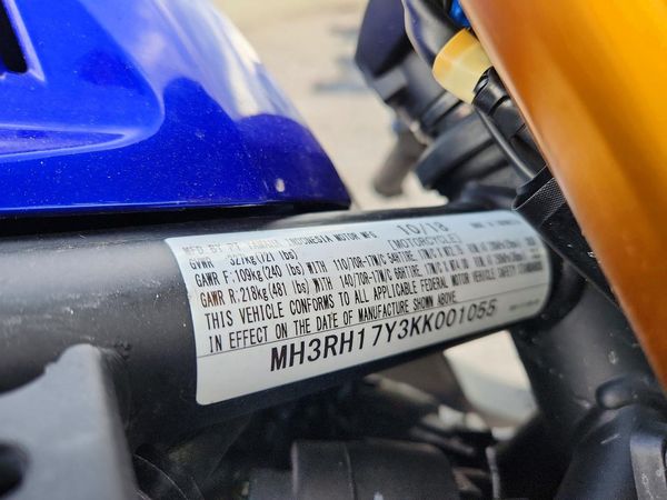2019 YAMAHA YZF600
