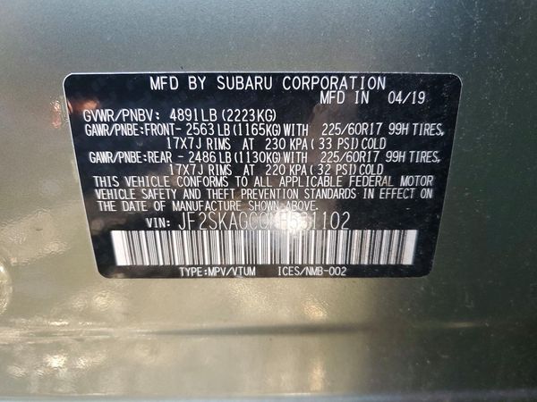 2019 SUBARU FORESTER Prm+ES+SMART