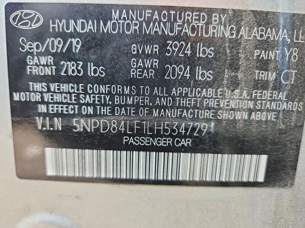 2020 HYUNDAI ELANTRA