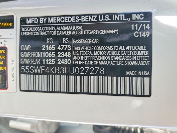 2015 MERCEDES-BENZ C 4-MATIC