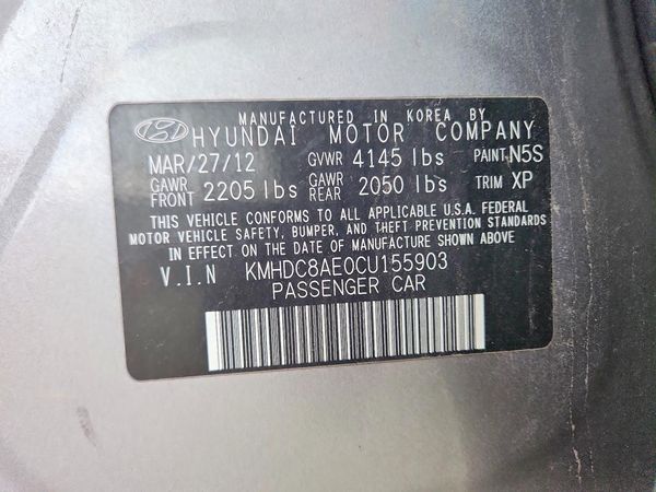 2012 HYUNDAI ELANTRA GLS — VINS