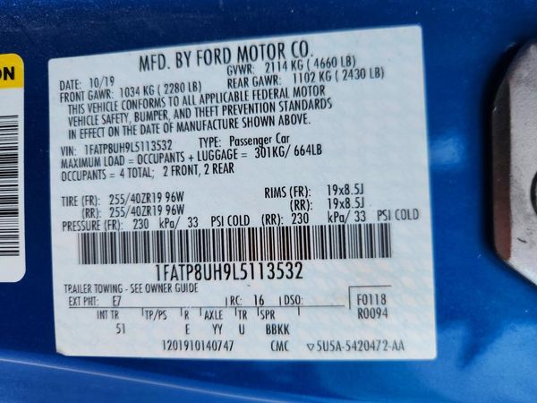 2020 FORD MUSTANG