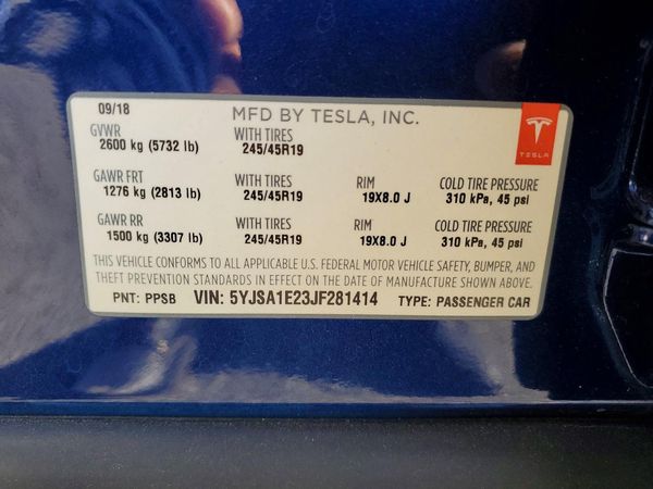 2018 TESLA MODEL S