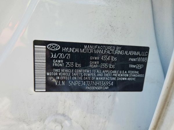 2022 HYUNDAI SONATA SEL Plus — VINS