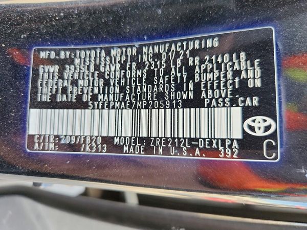 2021 TOYOTA COROLLA